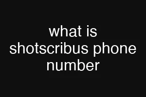 what is shotscribus phone number